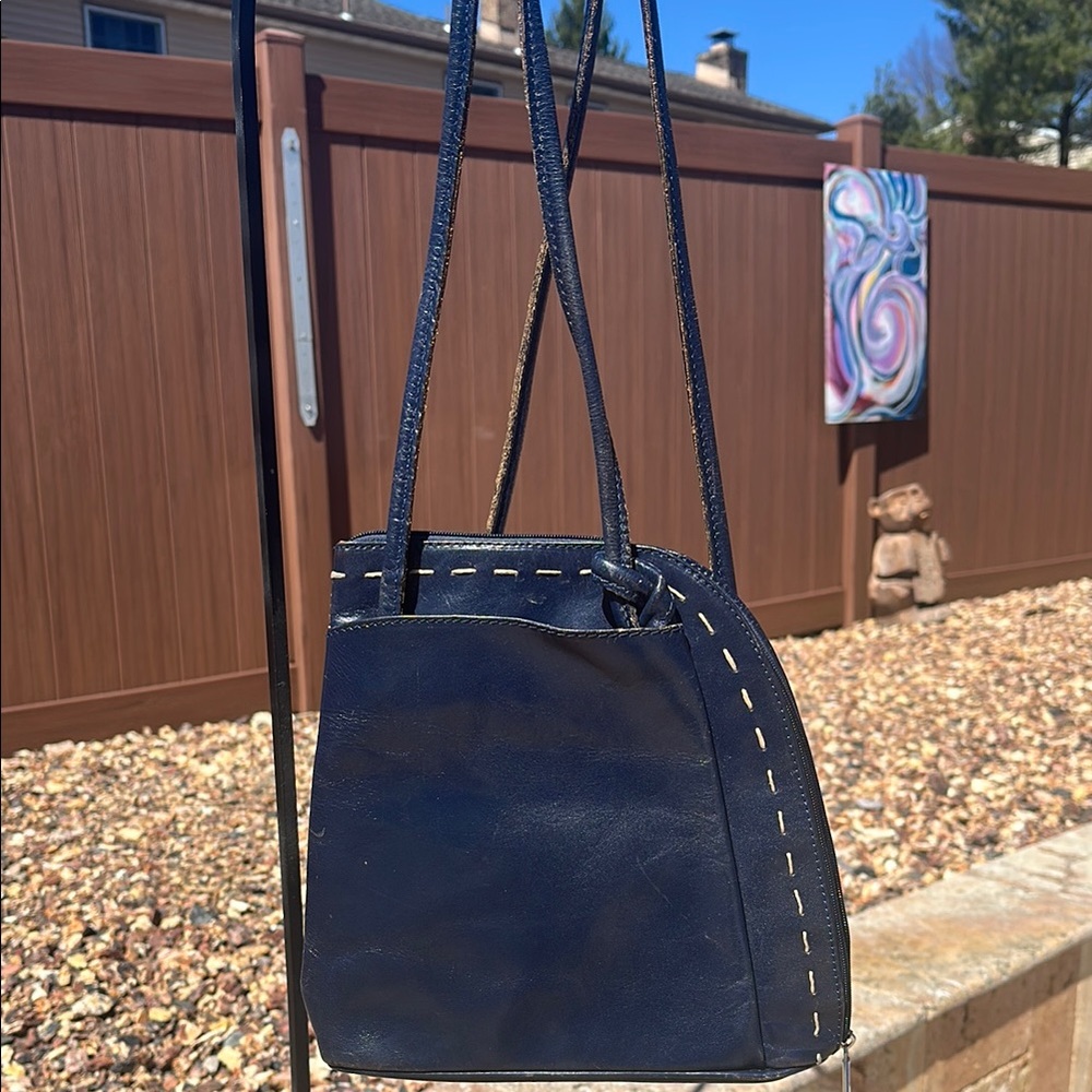 Borse In Pelle Blue Leather Convertible Handbag to Backpack Made in Italy